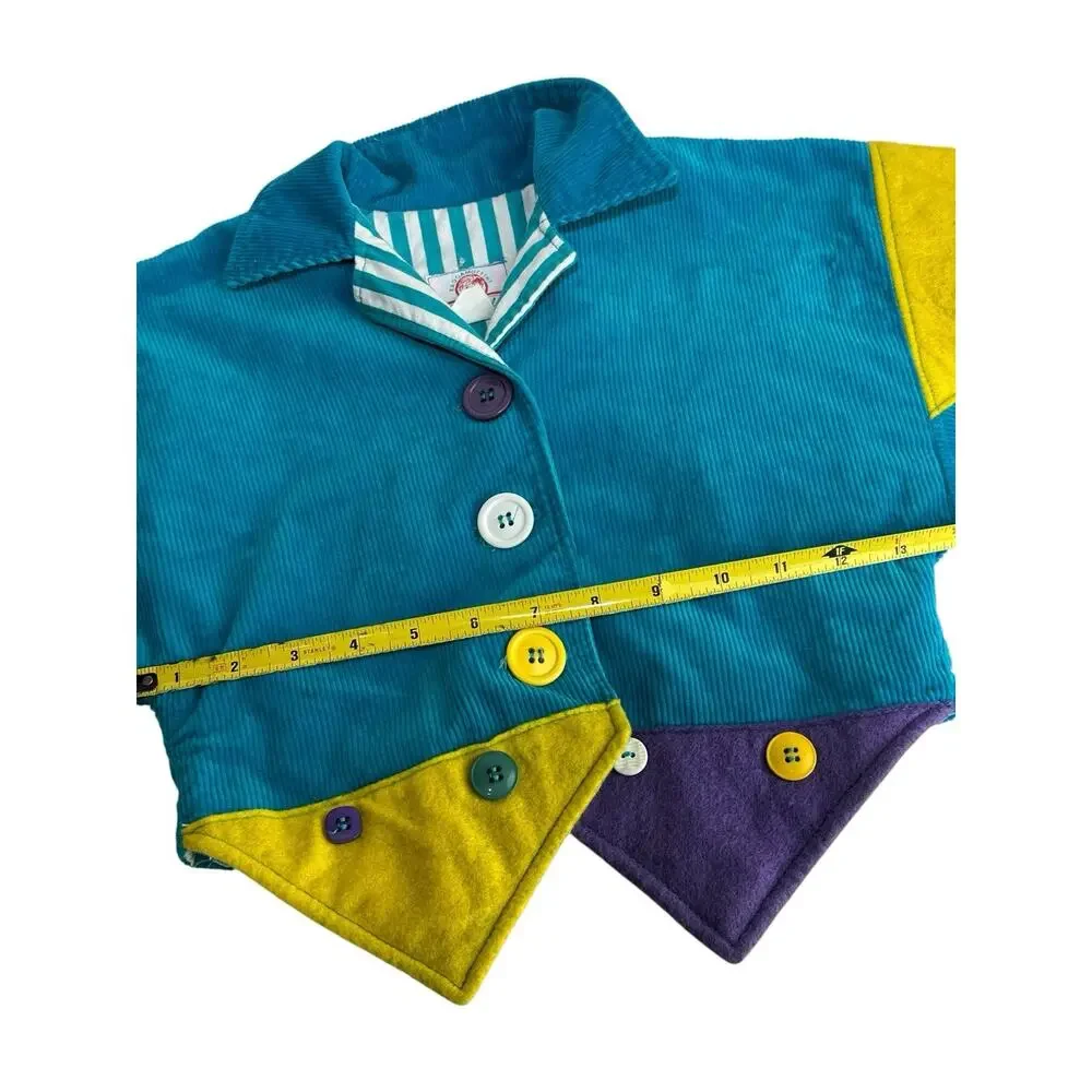 Vintage Raggamuffins Originals Kids ColorBlock V-neck Collared Jacket Size 6